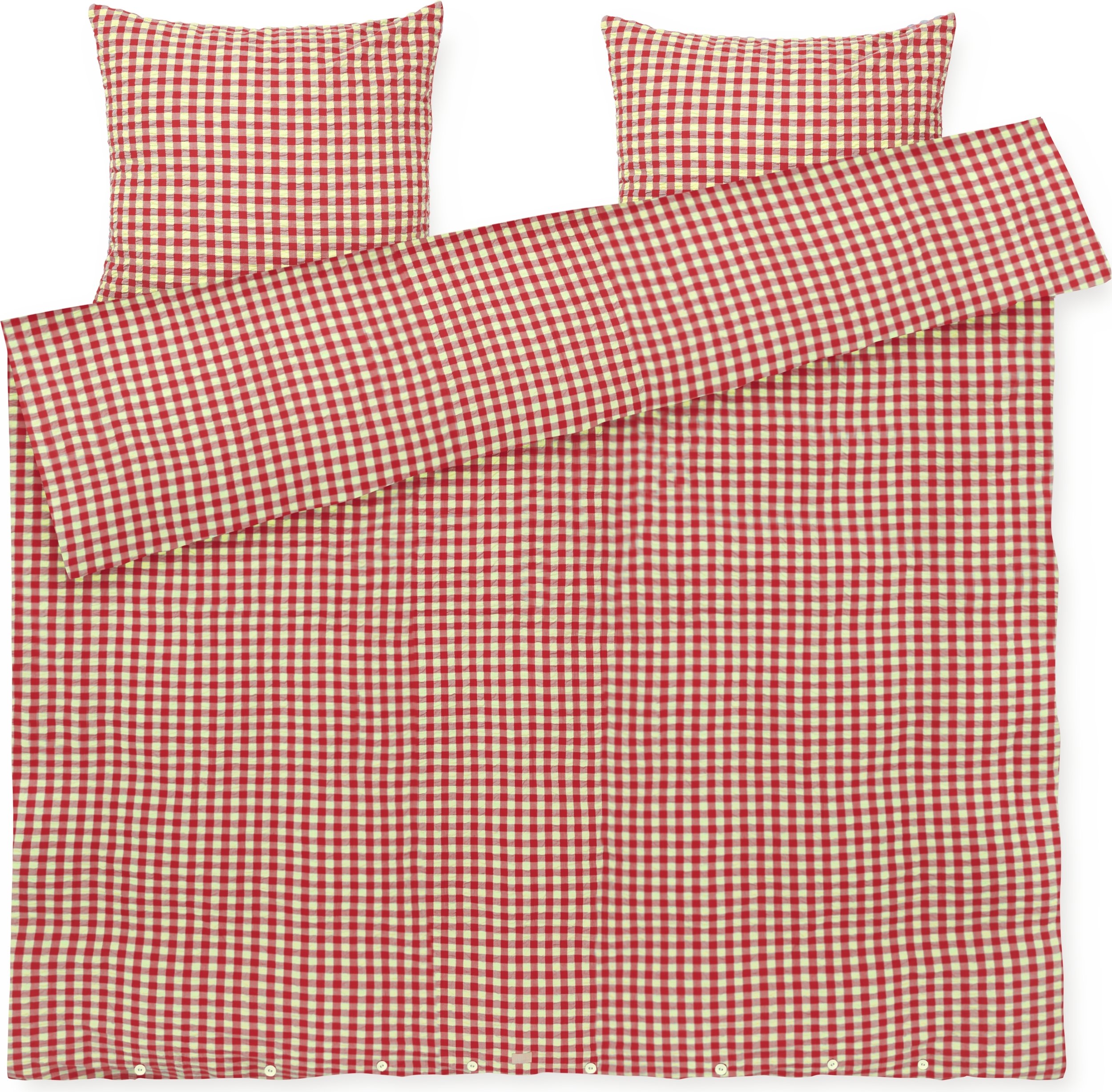 Pościel Bæk & Bølge 220 x 220 cm czerwono-żółta z 2 poszewkami na poduszki 50 x 60 cm