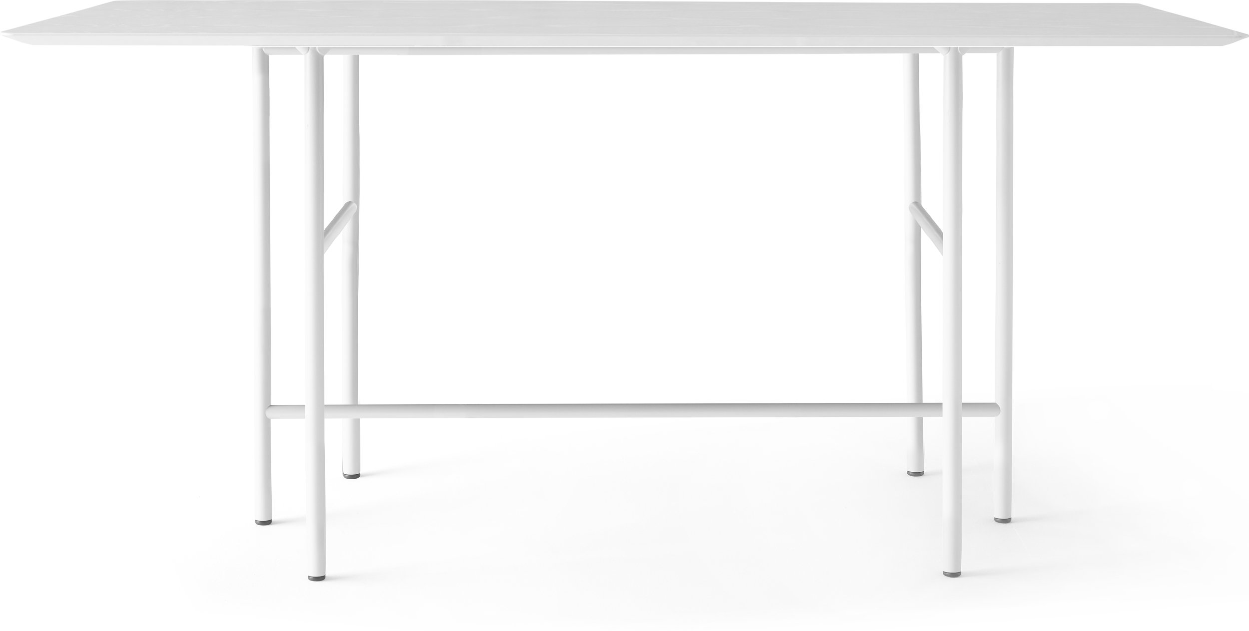 Stół barowy Snaregade prostokątny 92,7 cm jasnoszary na białych nogach