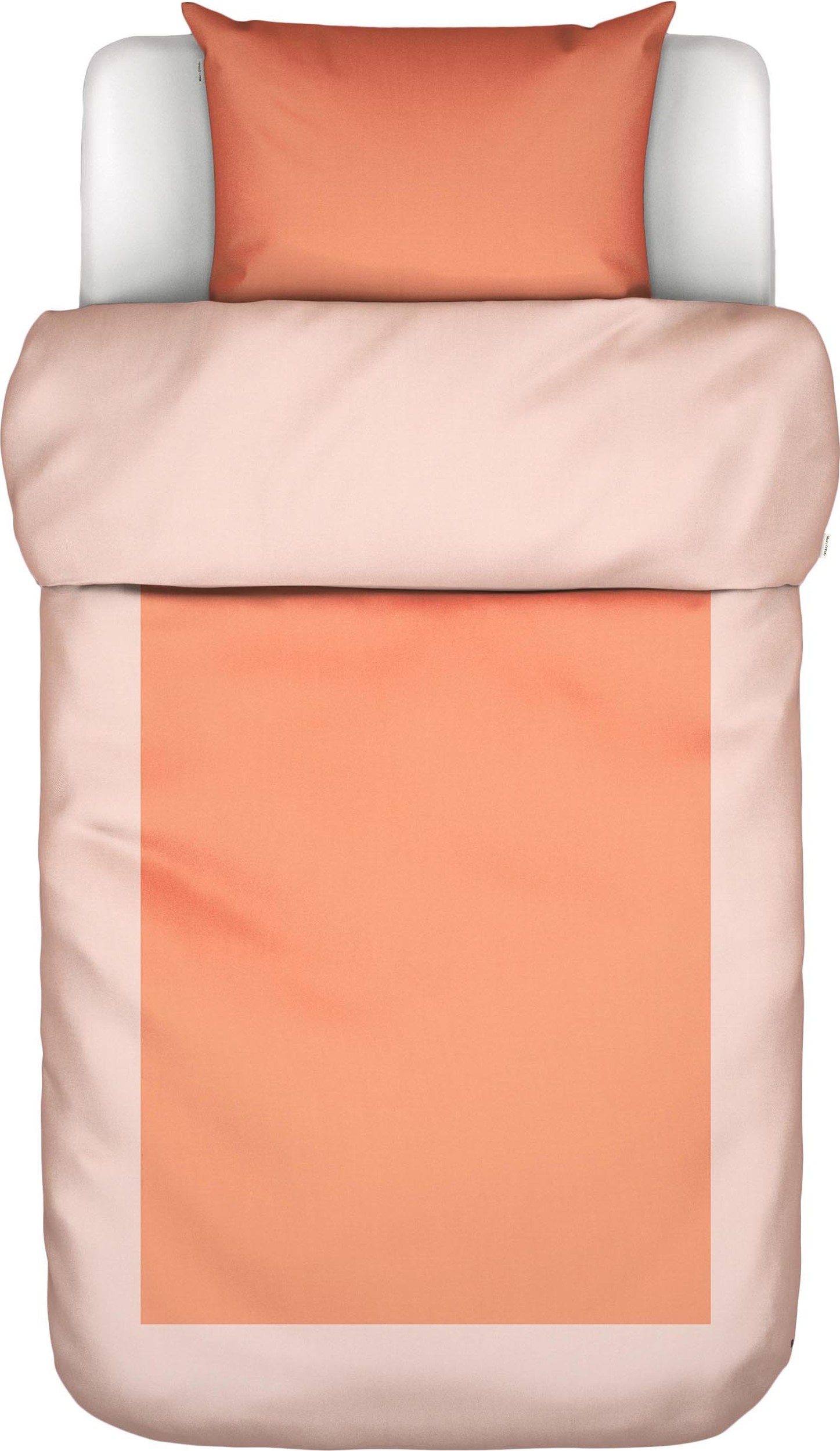 Pościel Keersten 140 x 220 cm pomarańczowa z poszewką na poduszkę 60 x 70 cm zapięcie flap