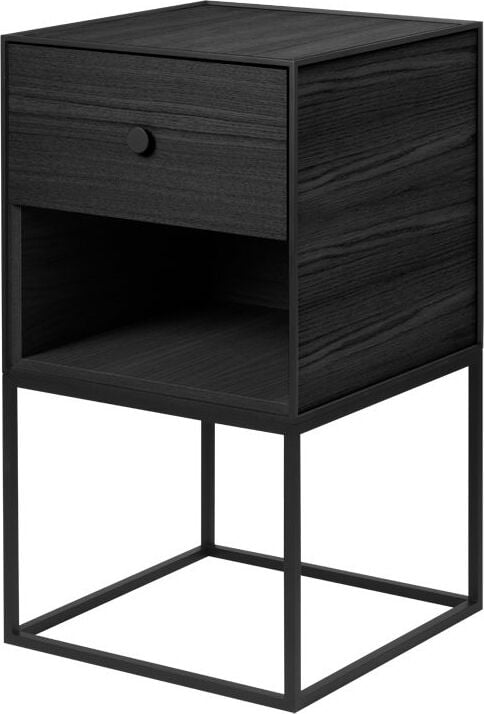 Szafka Frame 35 czarny jesion na stelażu z szufladą