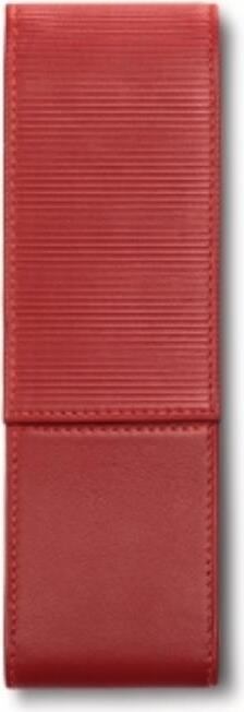 Etui na pióro lub długopis Lamy prążkowane czerwone z 2 przegródkami