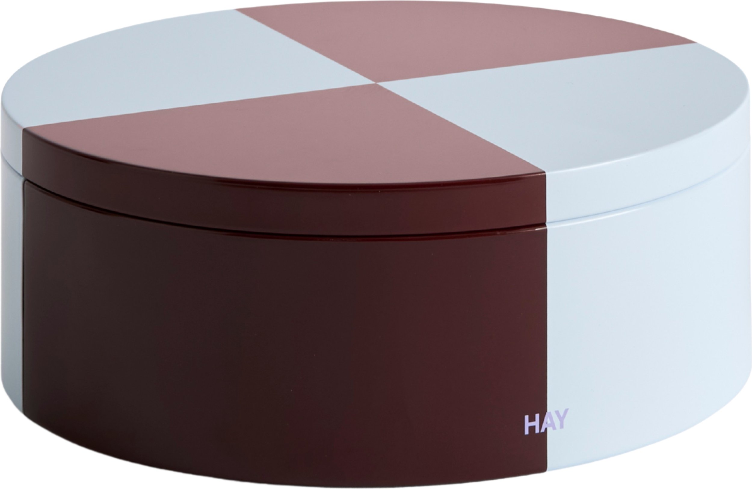 Pudełko do przechowywania Tin okrągłe błękitno-bordowe