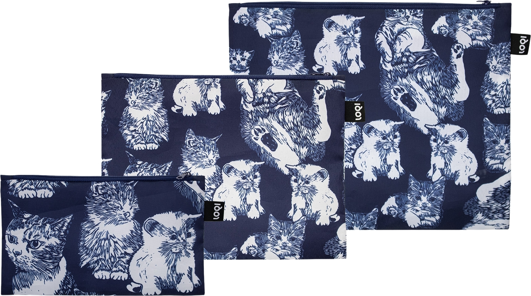 Saszetki LOQI Artist Red Poppy Bee koty z recyklingu 3 szt.