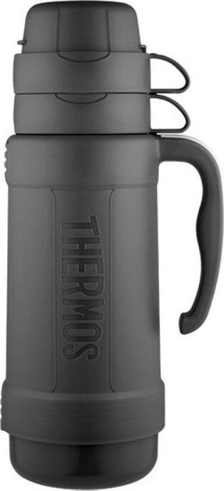 Termos z uchwytem i 2 kubkami Traditional 1 l szklany