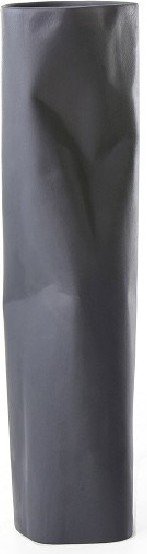 Wazon pogięty grafitowy wysoki