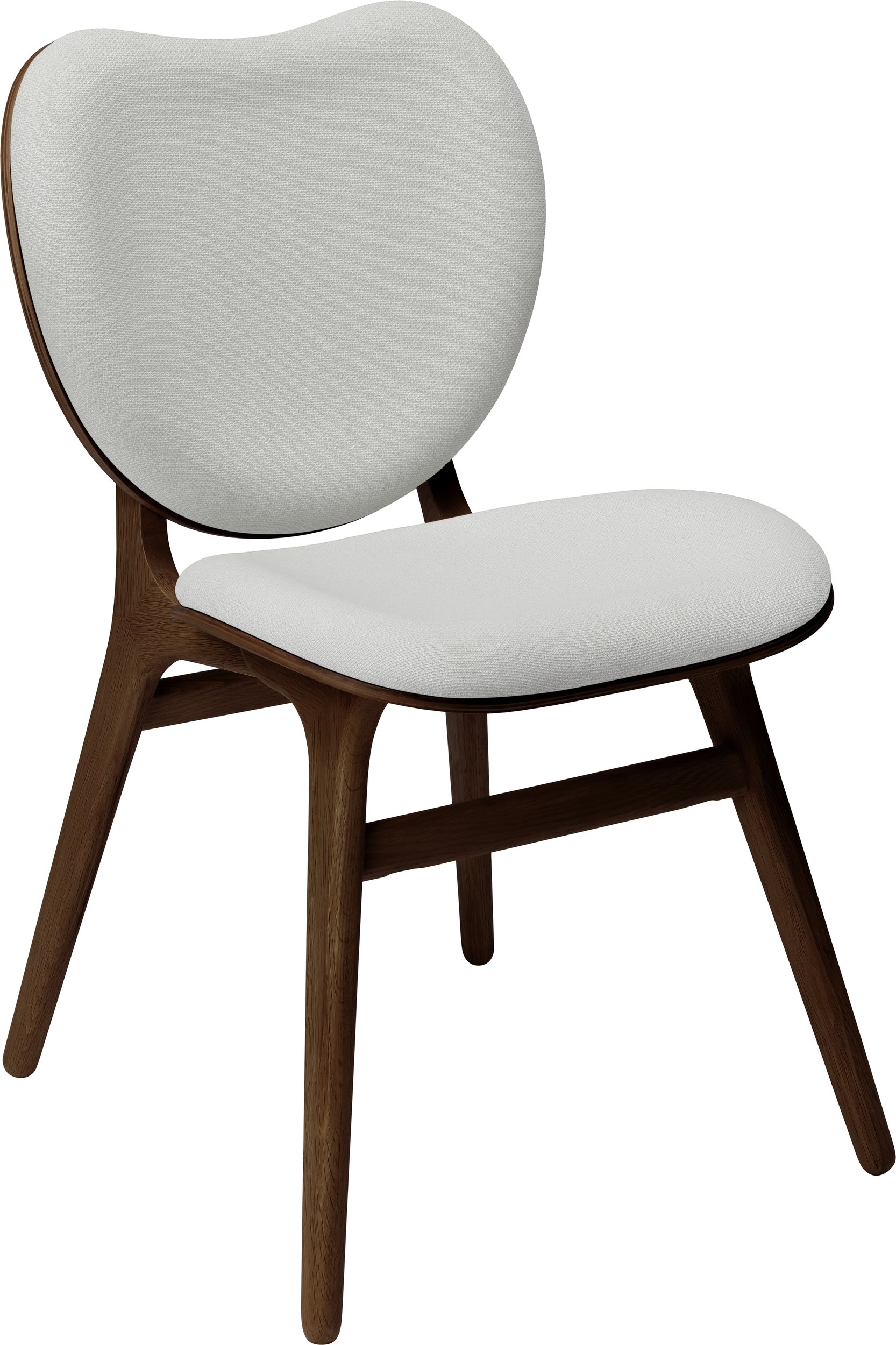 Krzesło Conversation Piece jasnoszare tapicerowane ciemny dąb