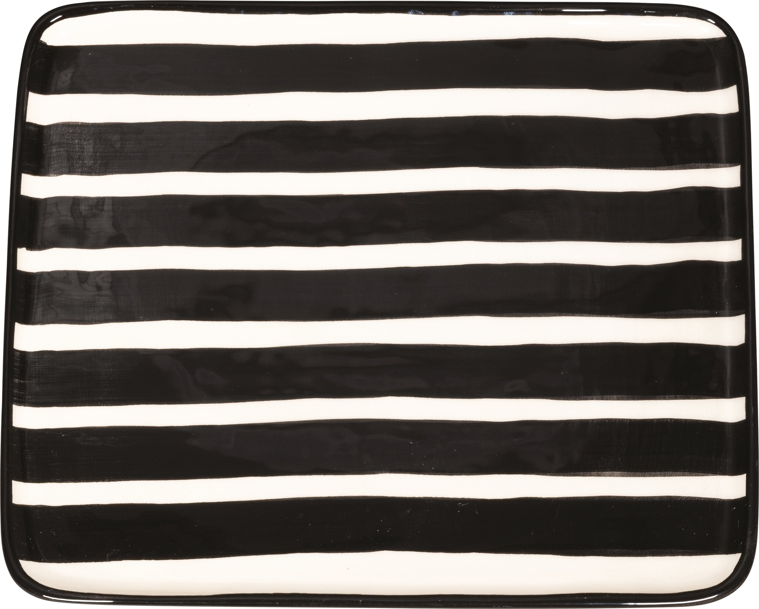 Talerz obiadowy Lido Righe w paski 28 x 24 cm czarny