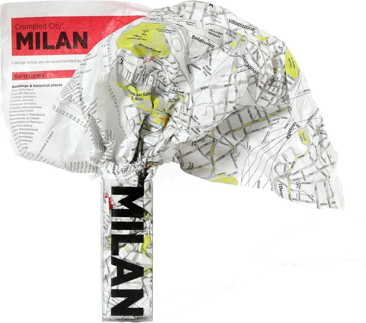 Mapa Crumpled City Mediolan