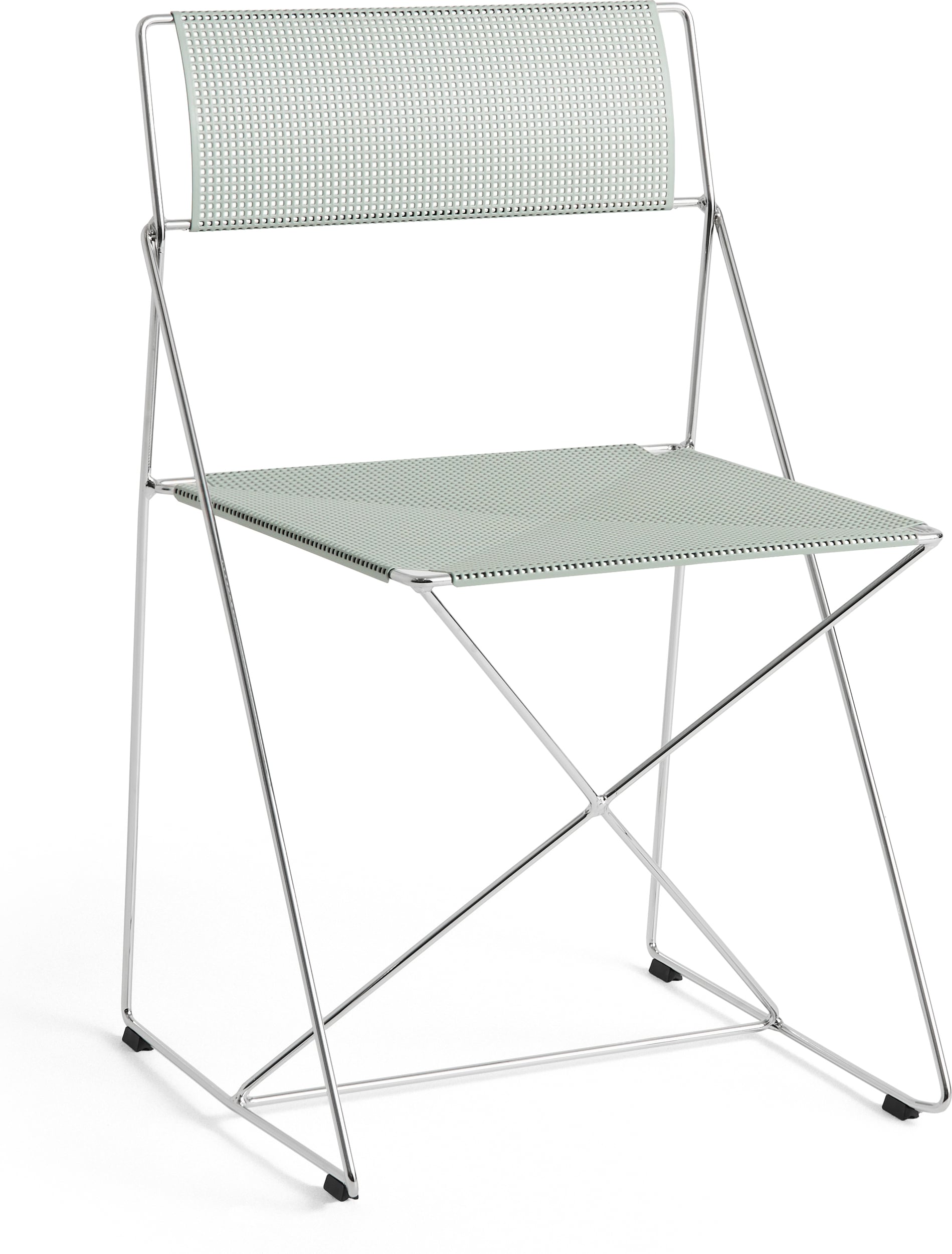 Krzesło składane X-Line Chromed Base pastelowa zieleń