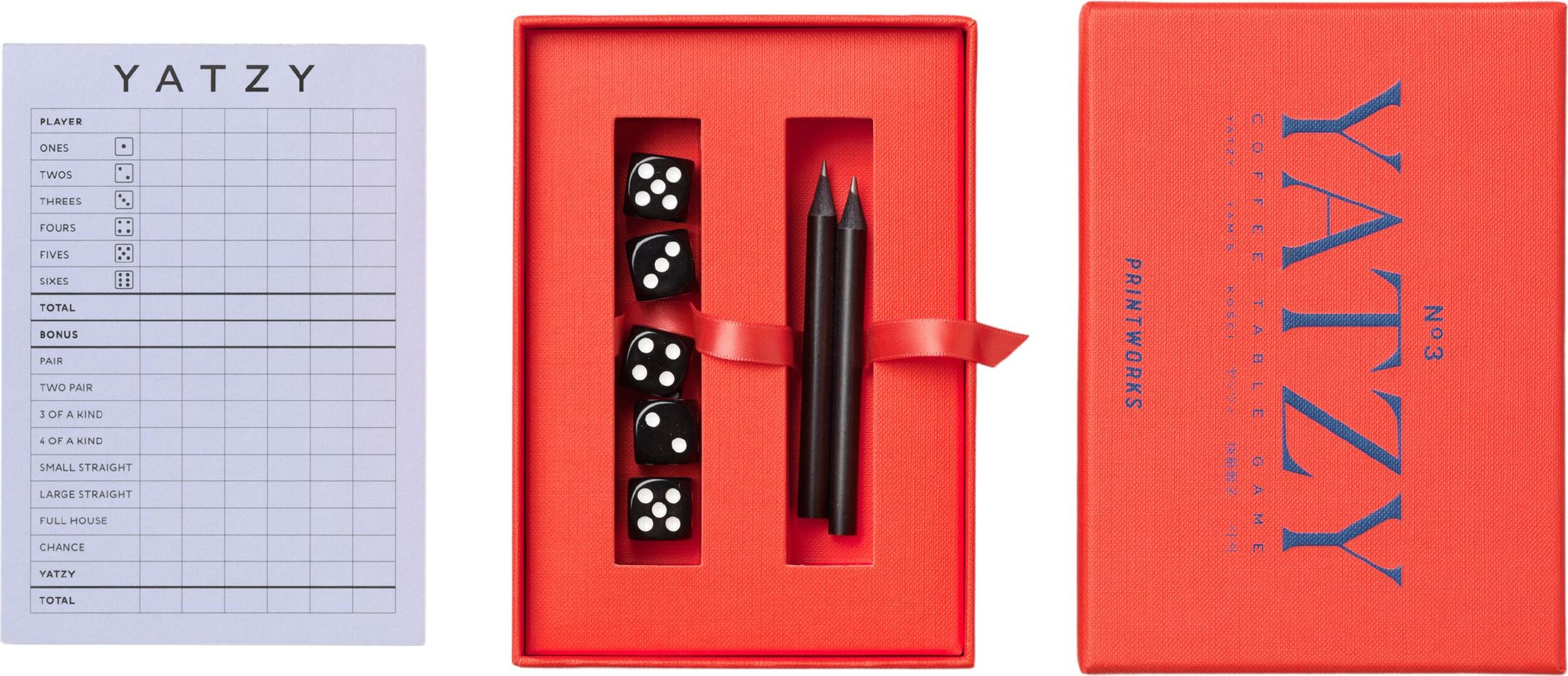 Gra w kości Printworks Classic Yatzy czerwona