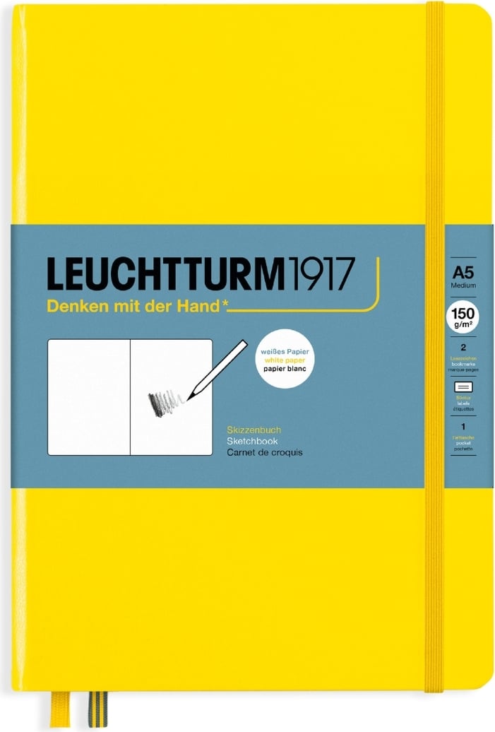 Szkicownik w twardej oprawie Leuchtturm 1917 A5 112 stron cytrynowy 150 g/m²