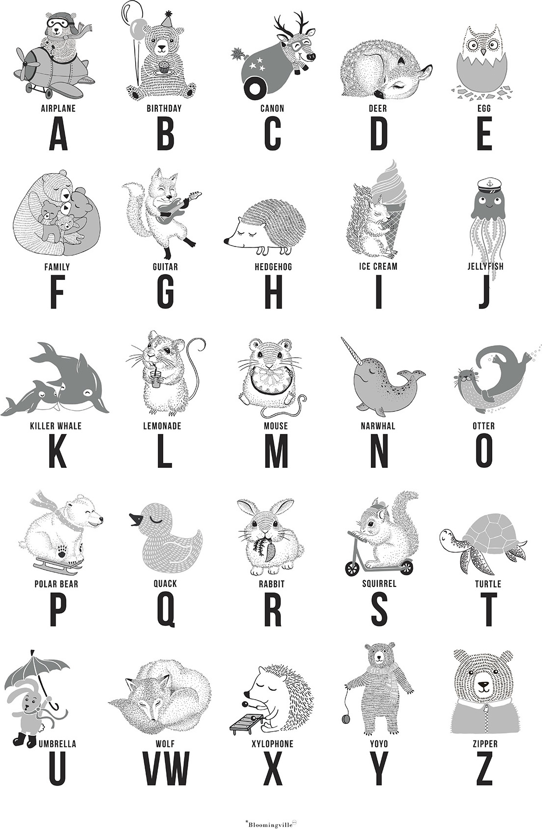 Plakat Jackie angielski alfabet