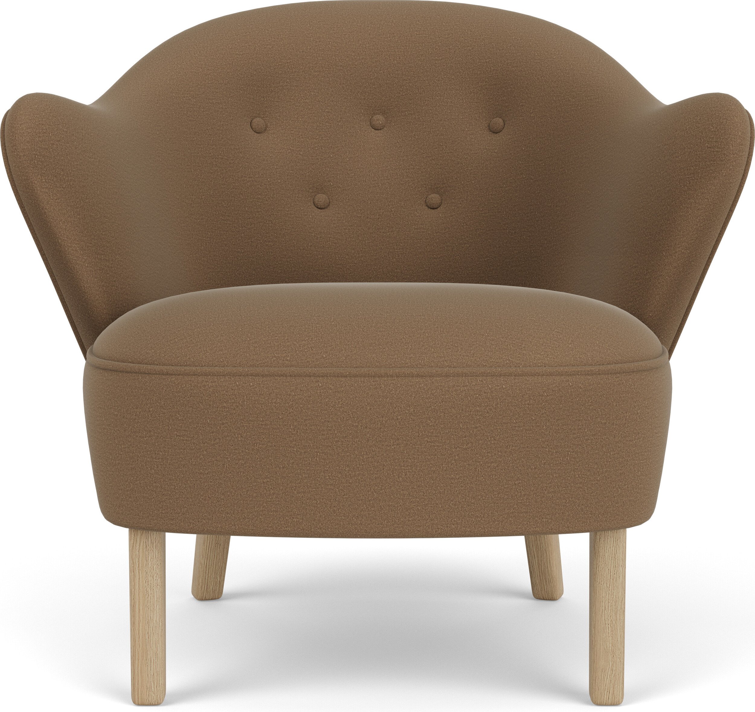 Fotel Ingeborg Grand Mohair brązowy na dębowych nogach