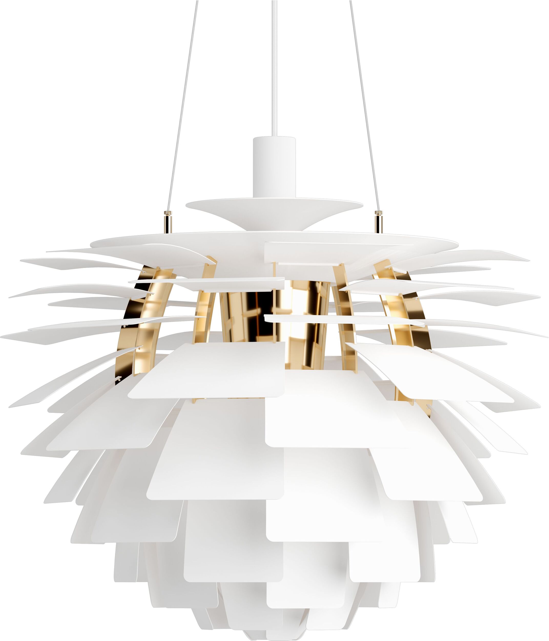 Lampa wisząca PH Artichoke 60 cm biała mosiądz