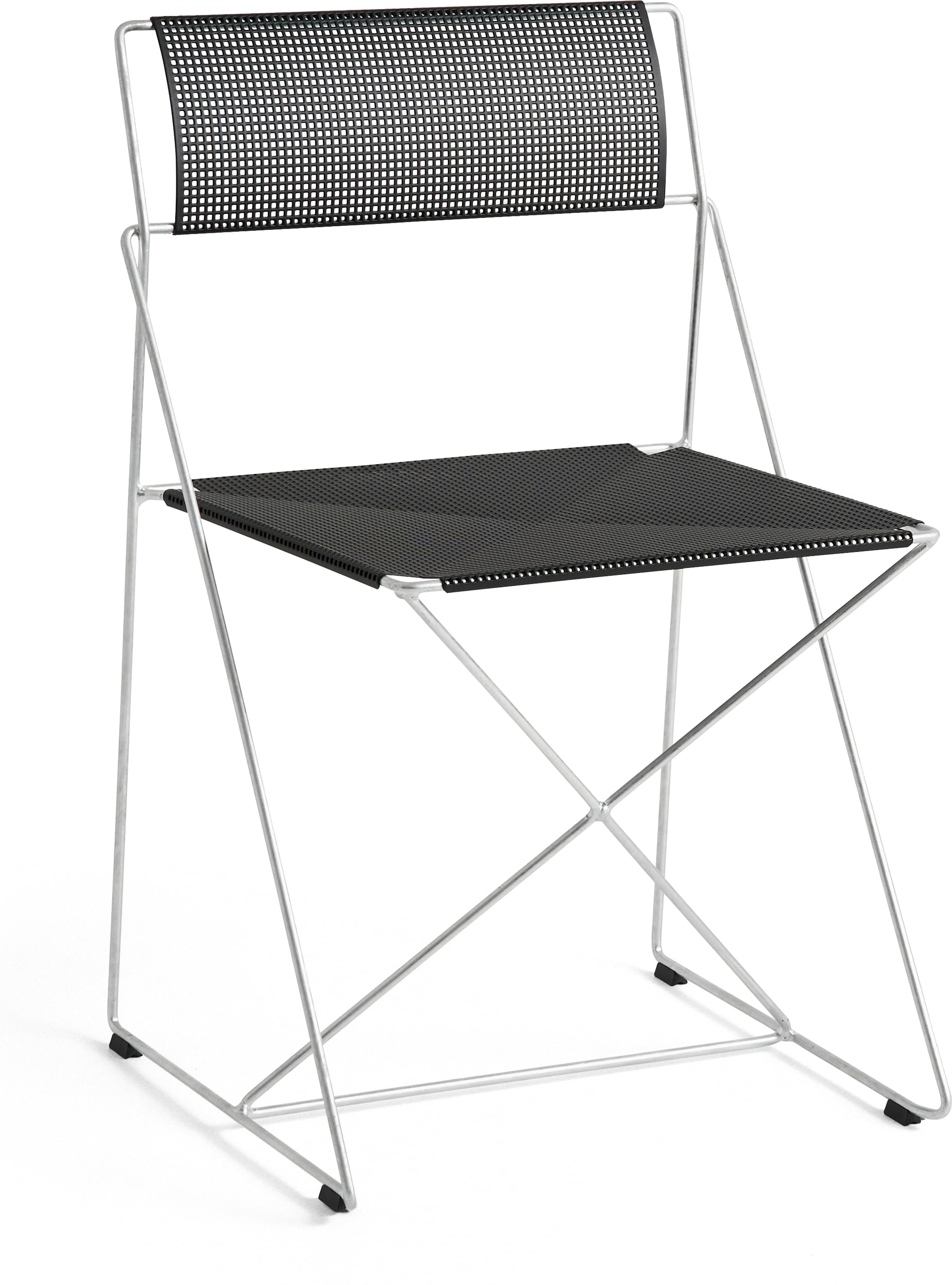 Krzesło składane X-Line Hot Galvanised Base czarne