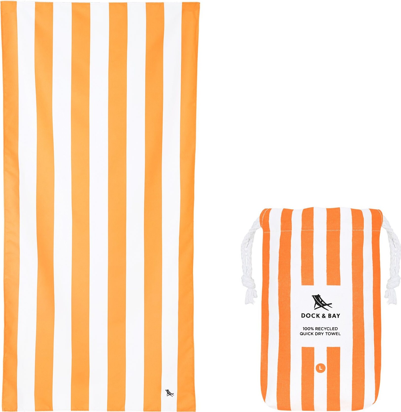 Ręcznik plażowy szybkoschnący Dock & Bay 90 x 160 cm pomarańczowy