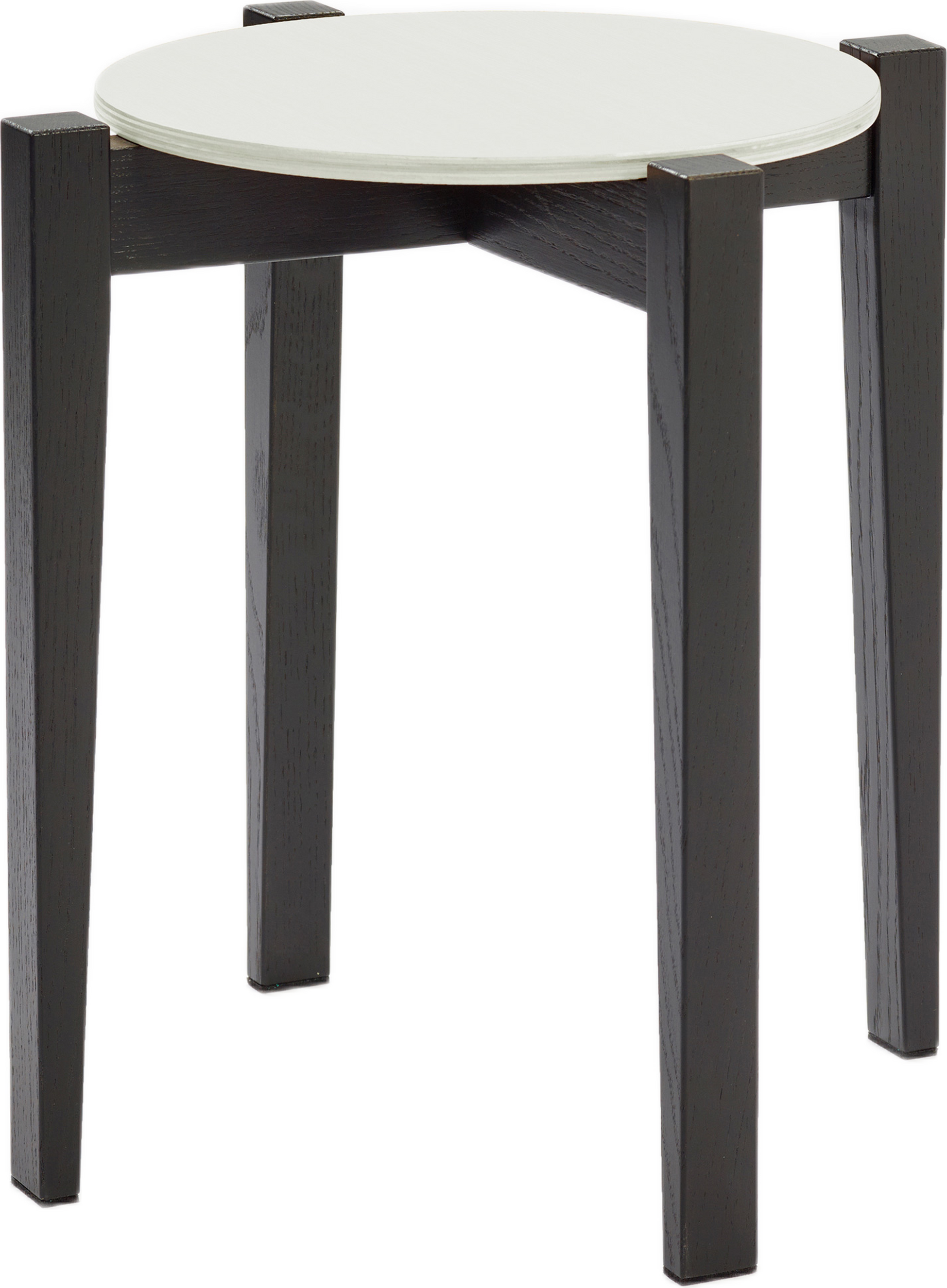 Stołek Elois 46 cm czarno-biały drewno bukowe