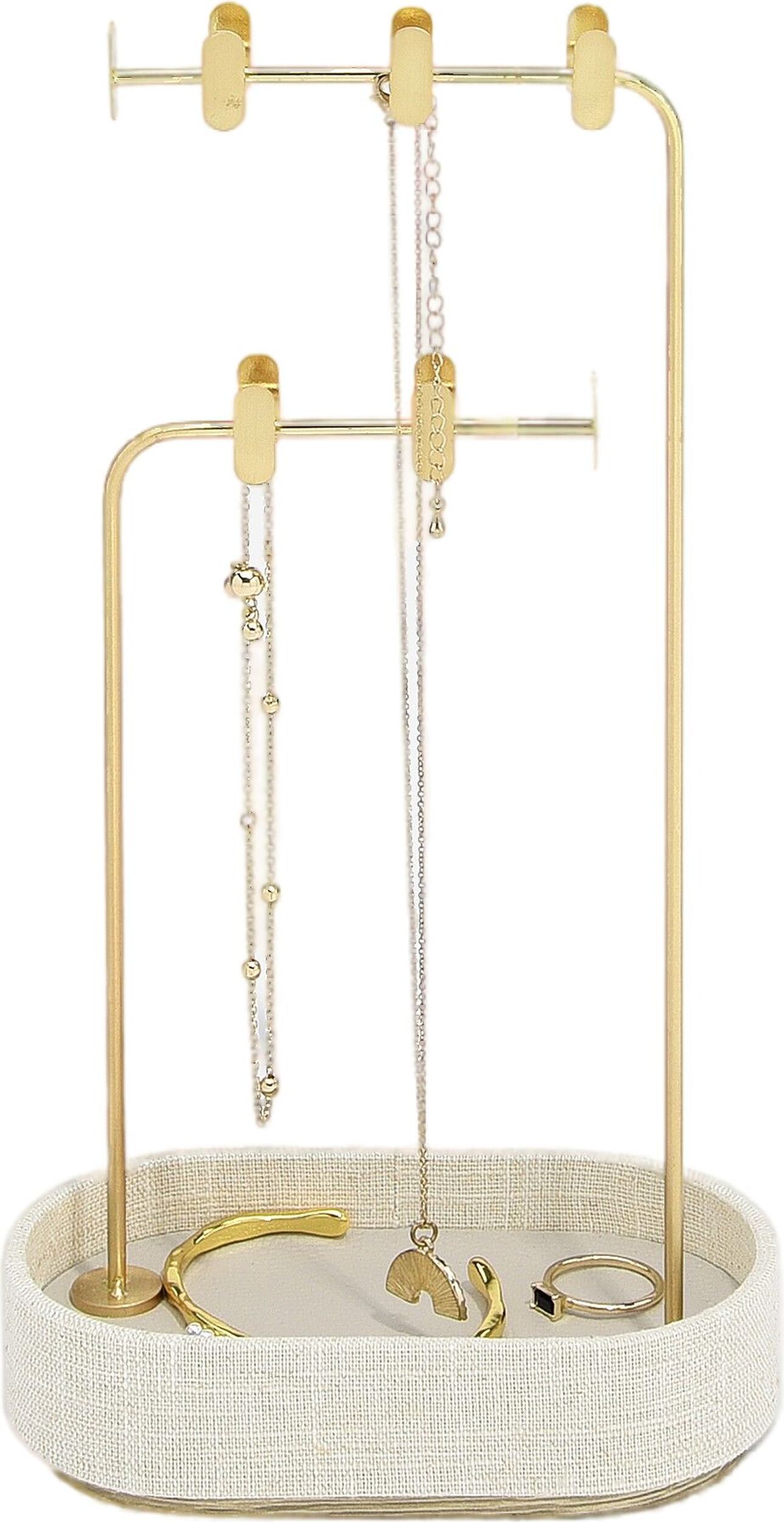 Stojak na biżuterię Stackers Multi-Hook jasnobeżowy lniany