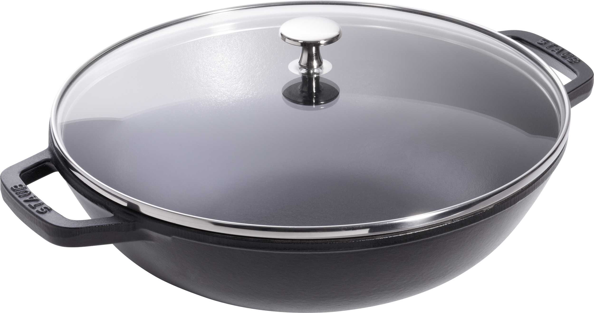 Wok Staub 30 cm czarny z pokrywą