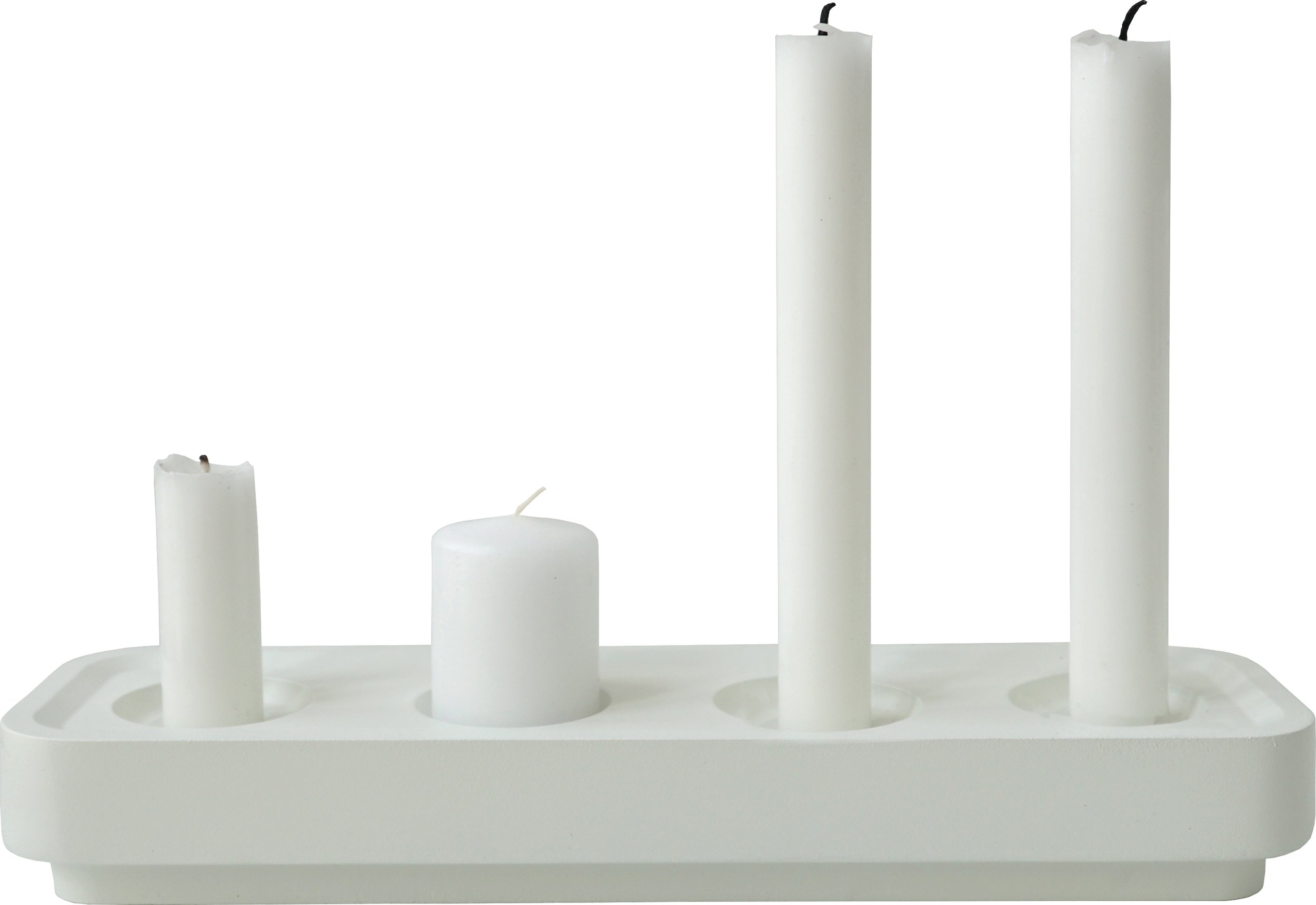 Świecznik Stumpastaken Long białe aluminium