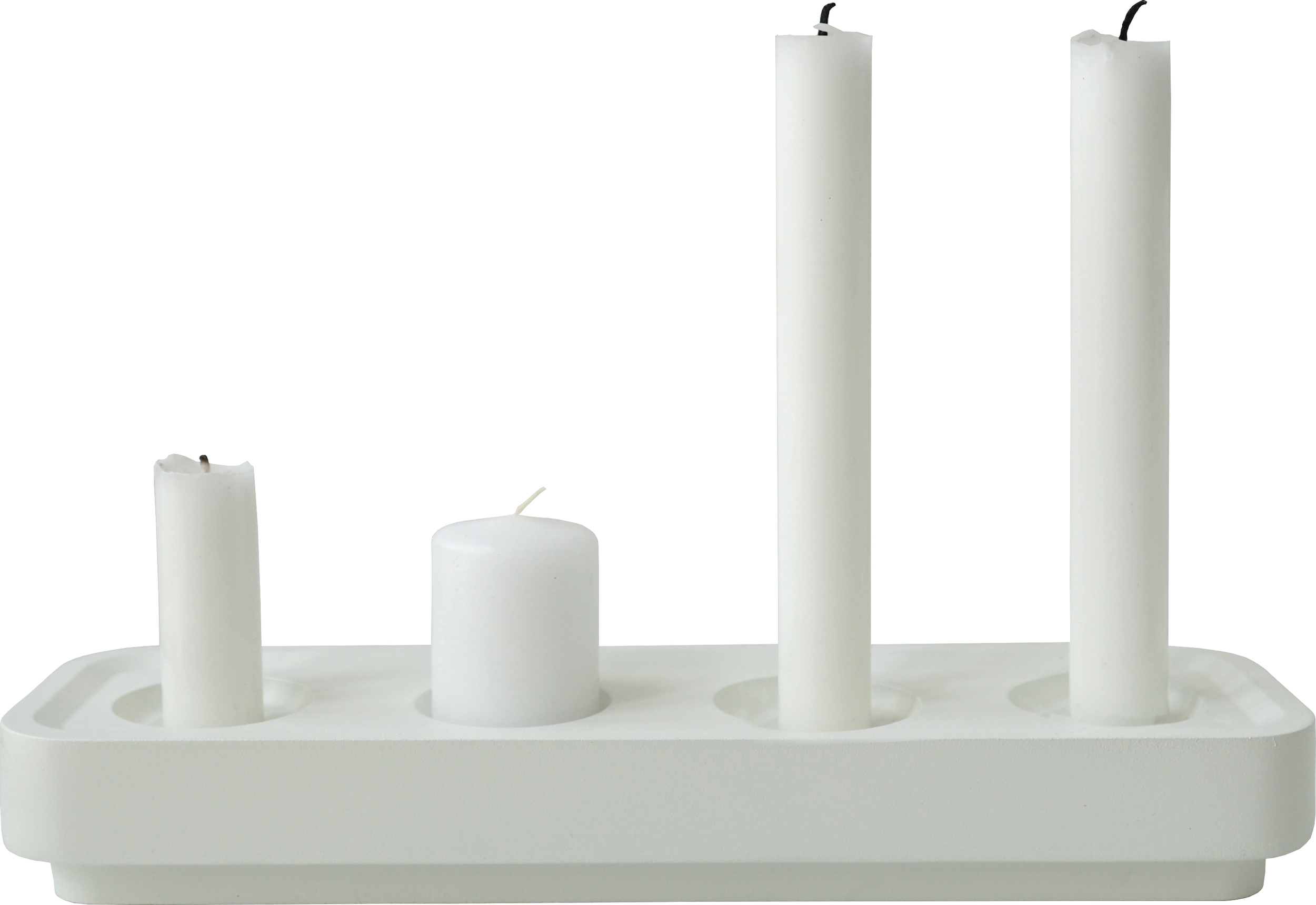 Świecznik Stumpastaken Long białe aluminium