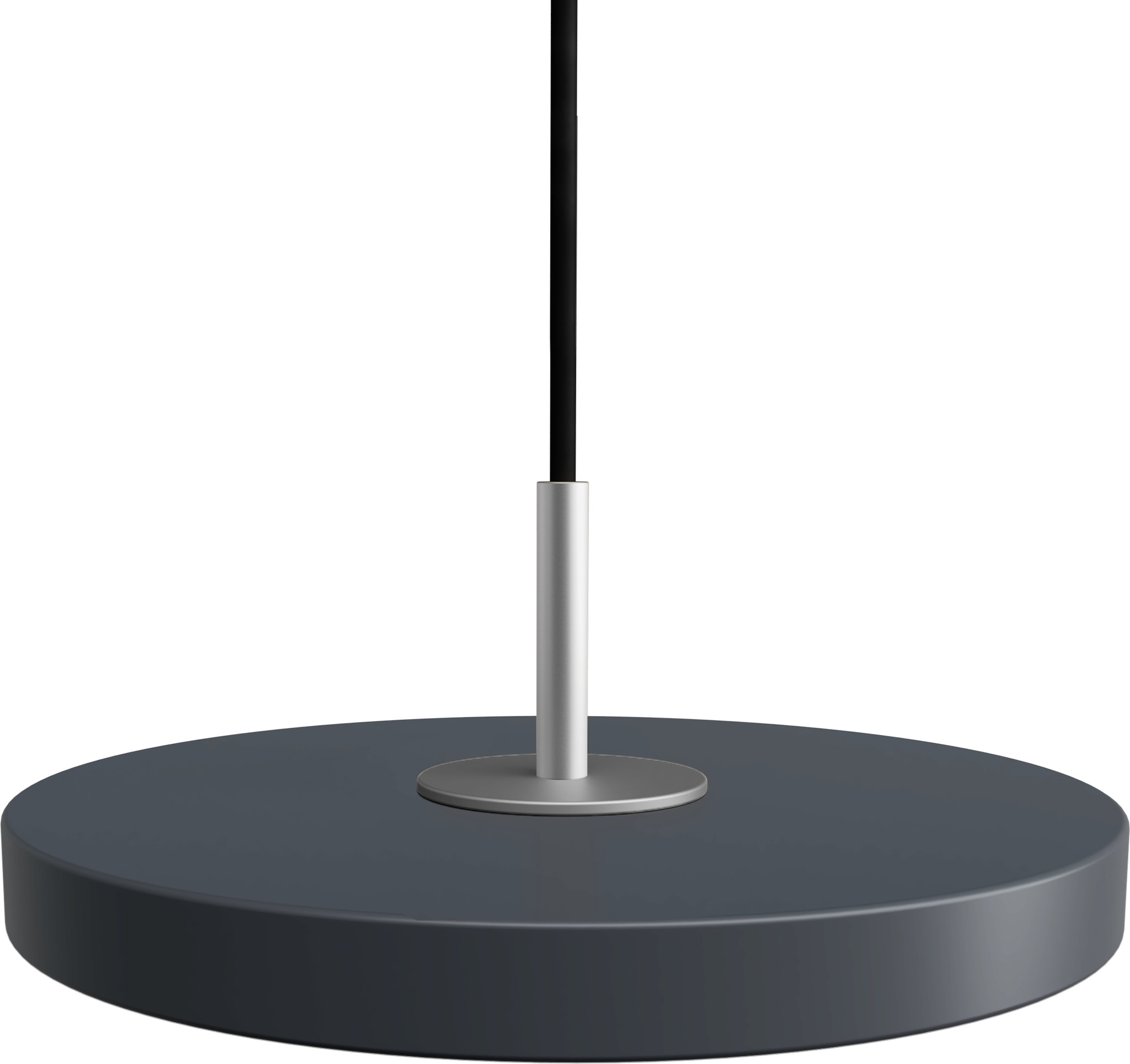 Lampa wisząca Asteria Micro antracytowa ze srebrnym mocowaniem