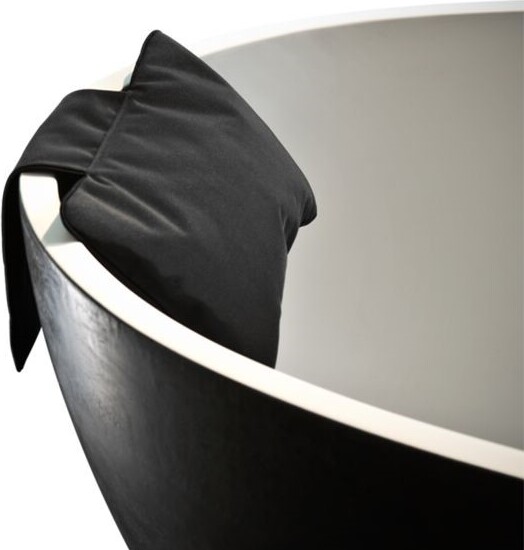 Poduszka do wanny Loft 21 x 32 cm czarna z przyssawką