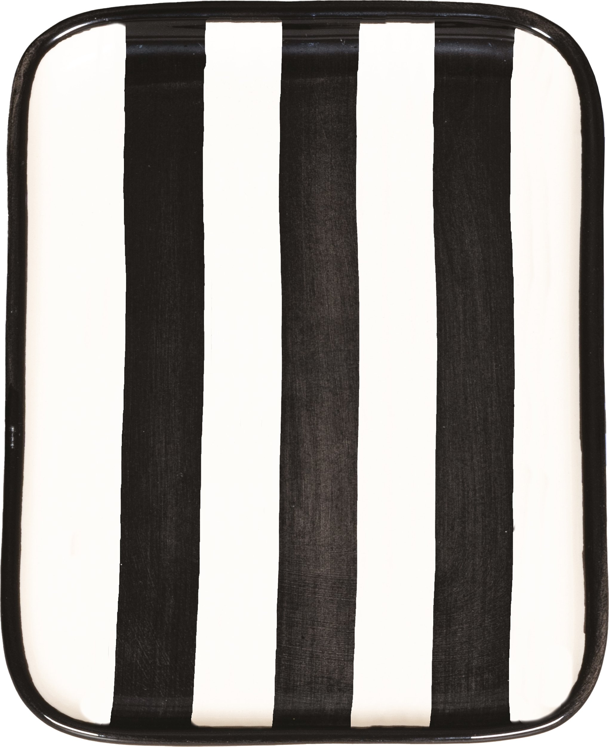 Talerz na przekąski Lido Righe w paski 11 x 14 cm czarny
