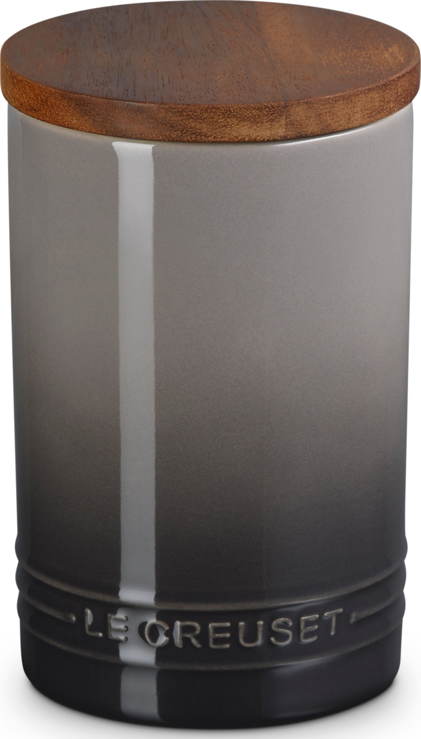 Pojemnik kuchenny z drewnianą pokrywką Le Creuset 770 ml szary