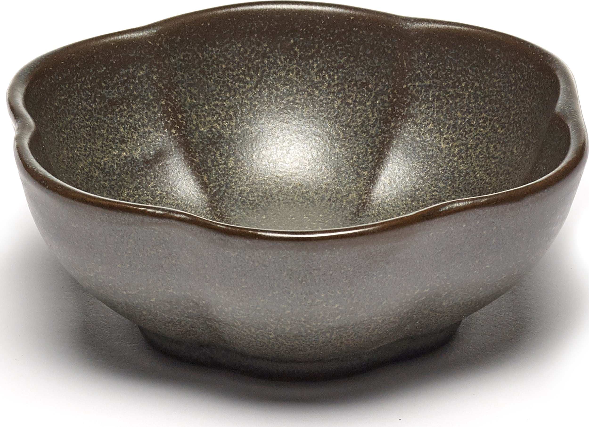 Miska Inku Ribbed 11 cm ciemnozielona