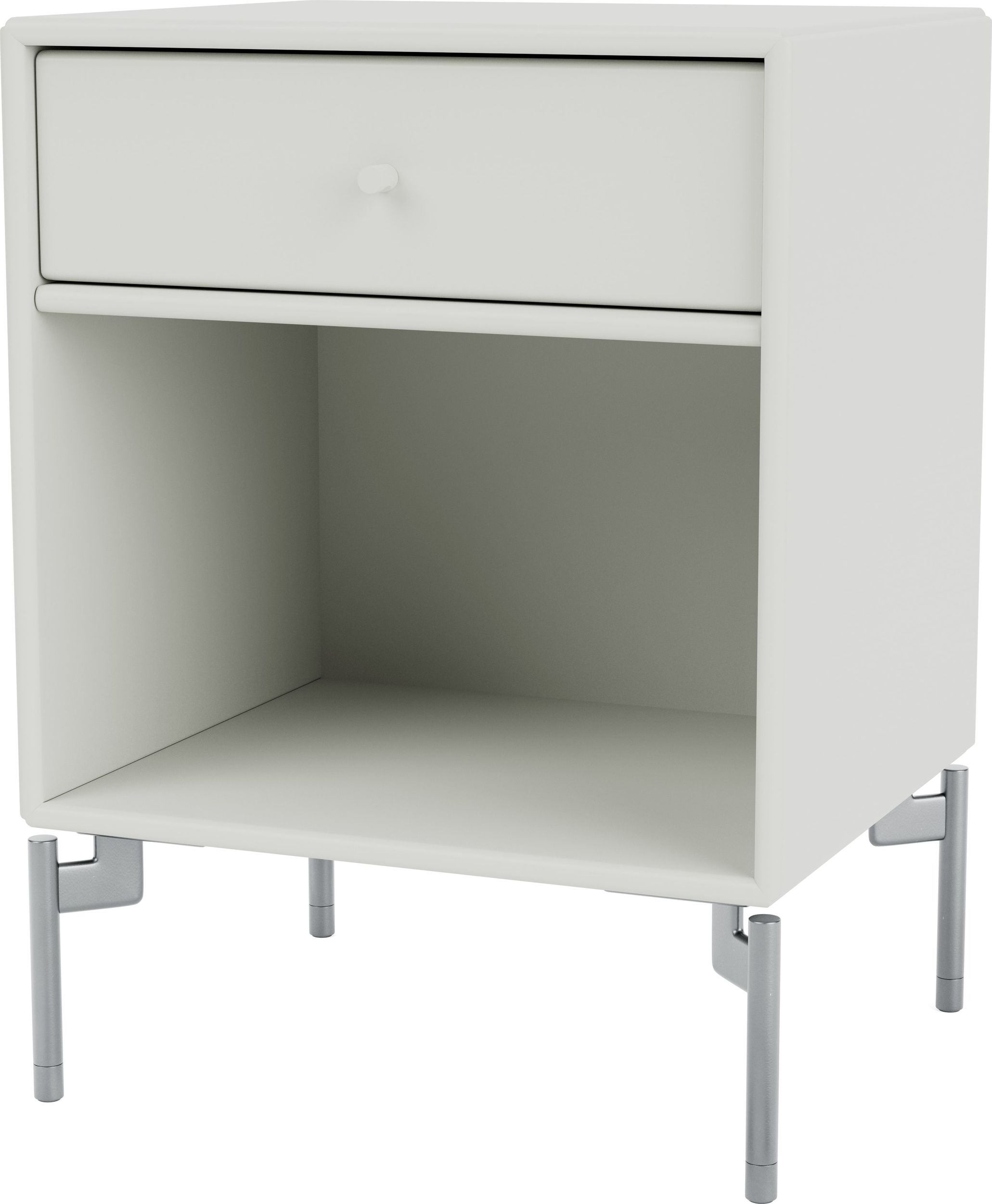 Szafka nocna Dream jasnoszara na chromowanych nogach