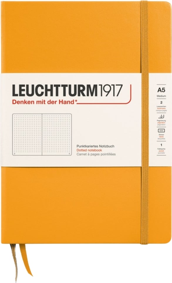 Notes w kropki w twardej oprawie Leuchtturm 1917 A5 251 stron pomarańczowy 80 g/m²