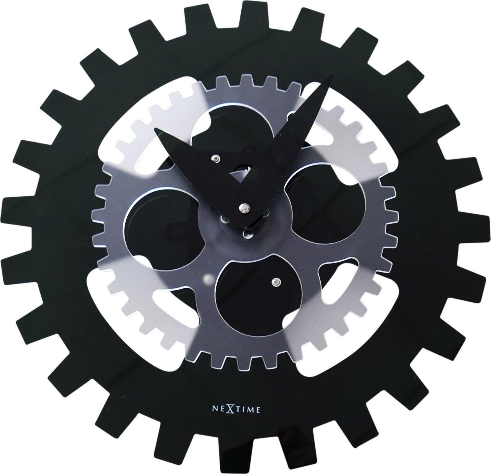 Zegar ścienny Moving Gears czarny