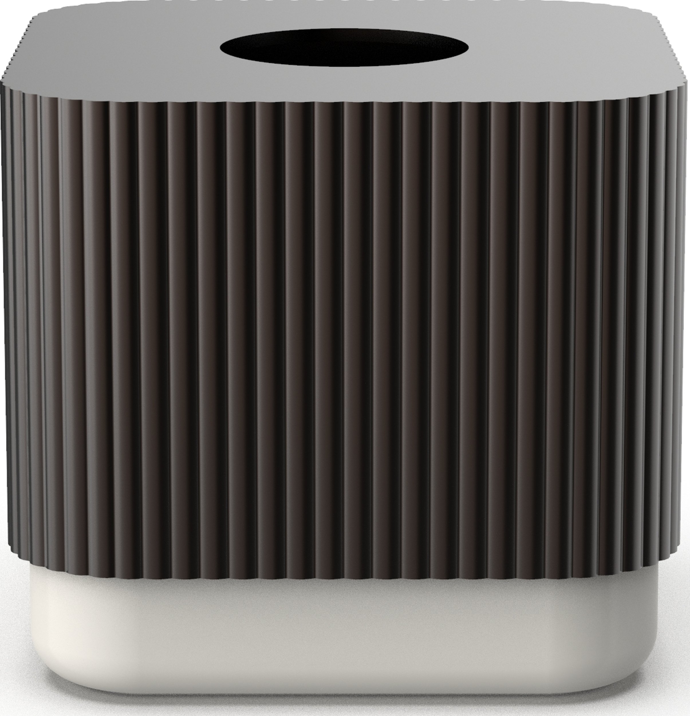 Pojemnik na chusteczki Of Line kremowy z brązową pokrywką