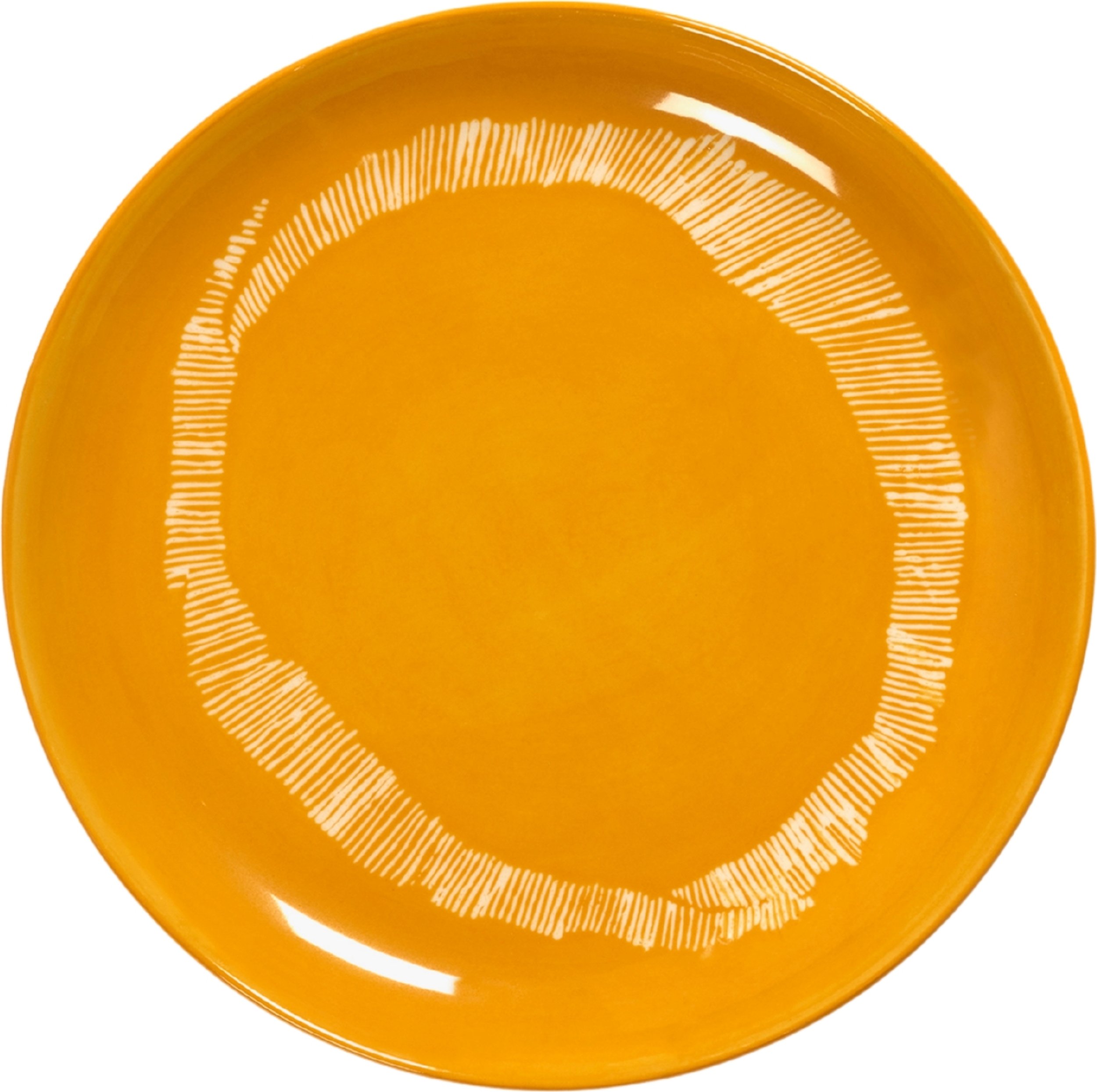 Talerz śniadaniowy Feast 19 cm żółto-biały