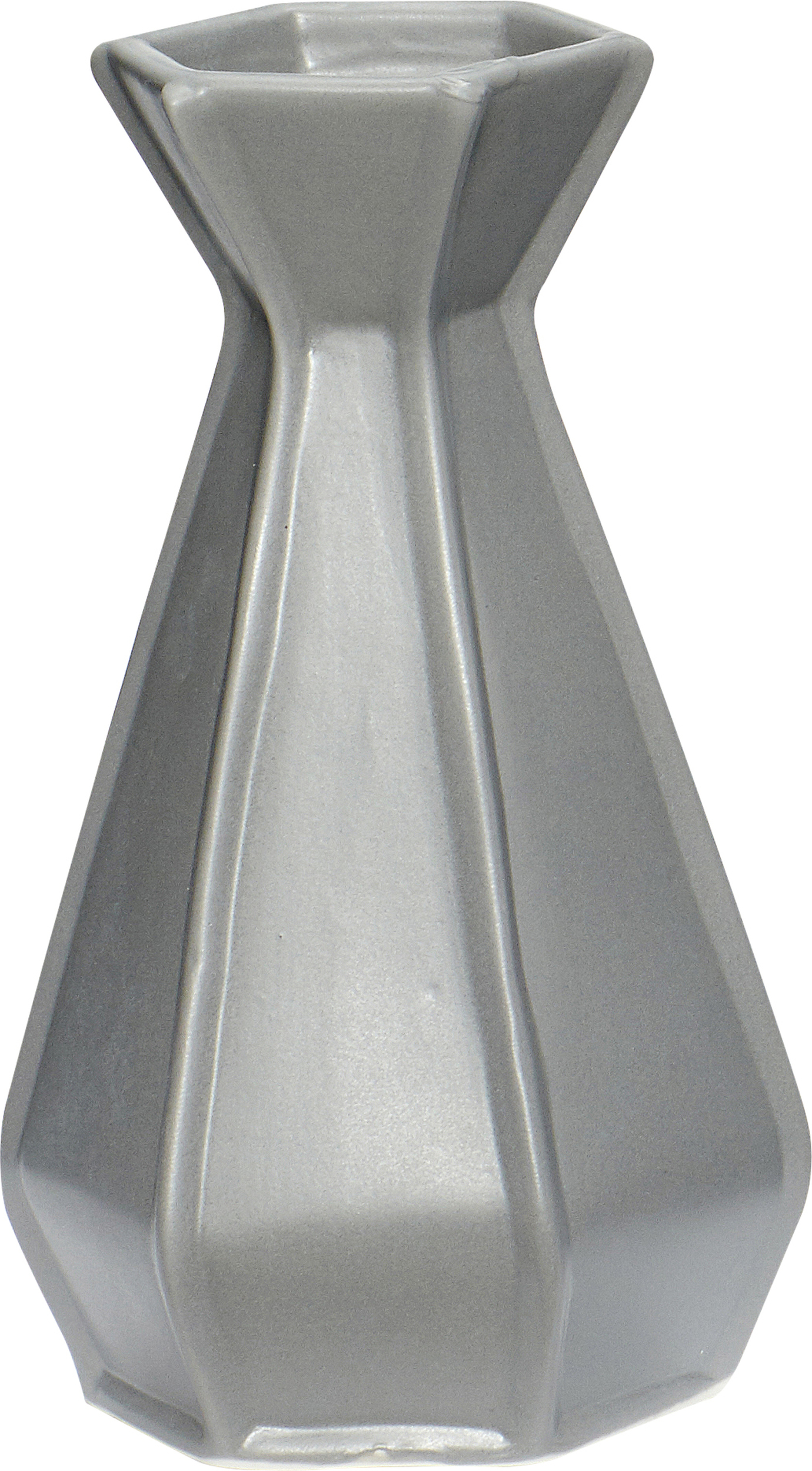 Wazon Hübsch szary żłobiony