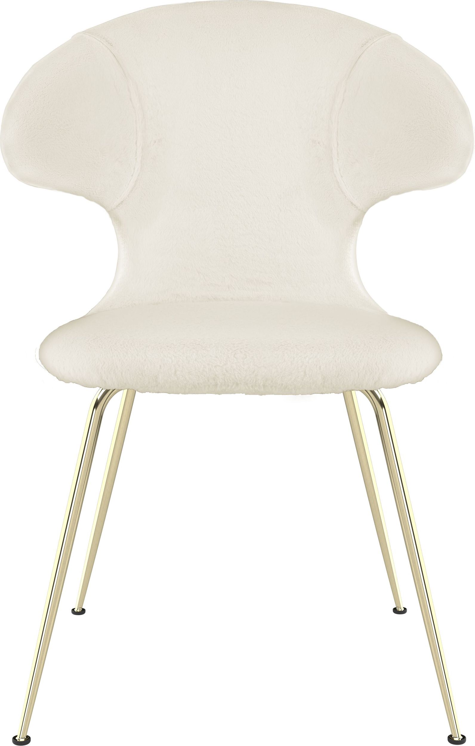 Krzesło Time Flies Teddy białe na mosiężnych nogach