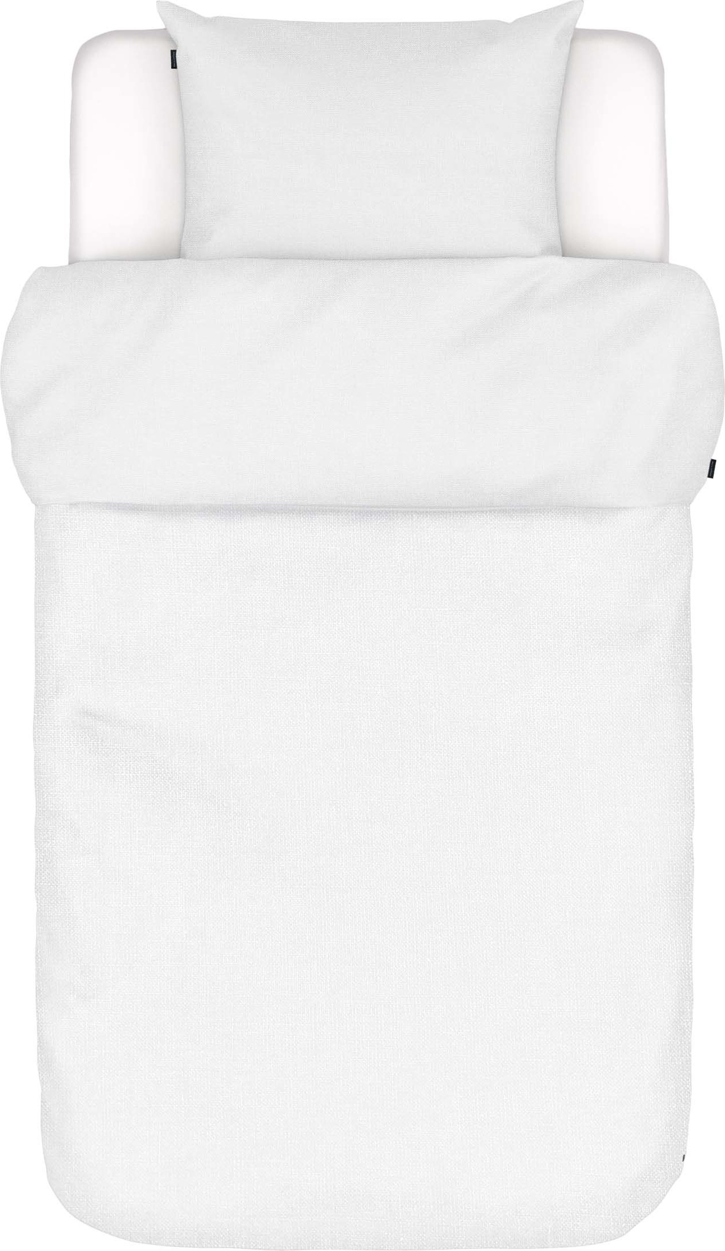 Pościel Valka 155 x 220 cm biała lniana z poszewką na poduszkę 80 x 80 cm