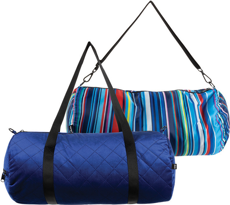 Torba LOQI Weekender dwustronna pikowana niebieska