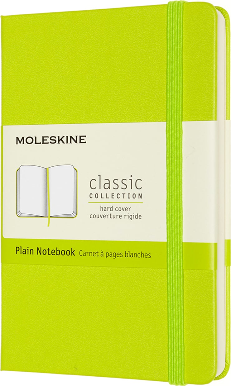 Notes gładki Moleskine P limonkowy twarda oprawa