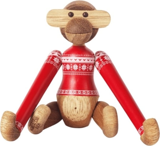 Figurka Kay Bojesen Christmas małpa mini drewniana