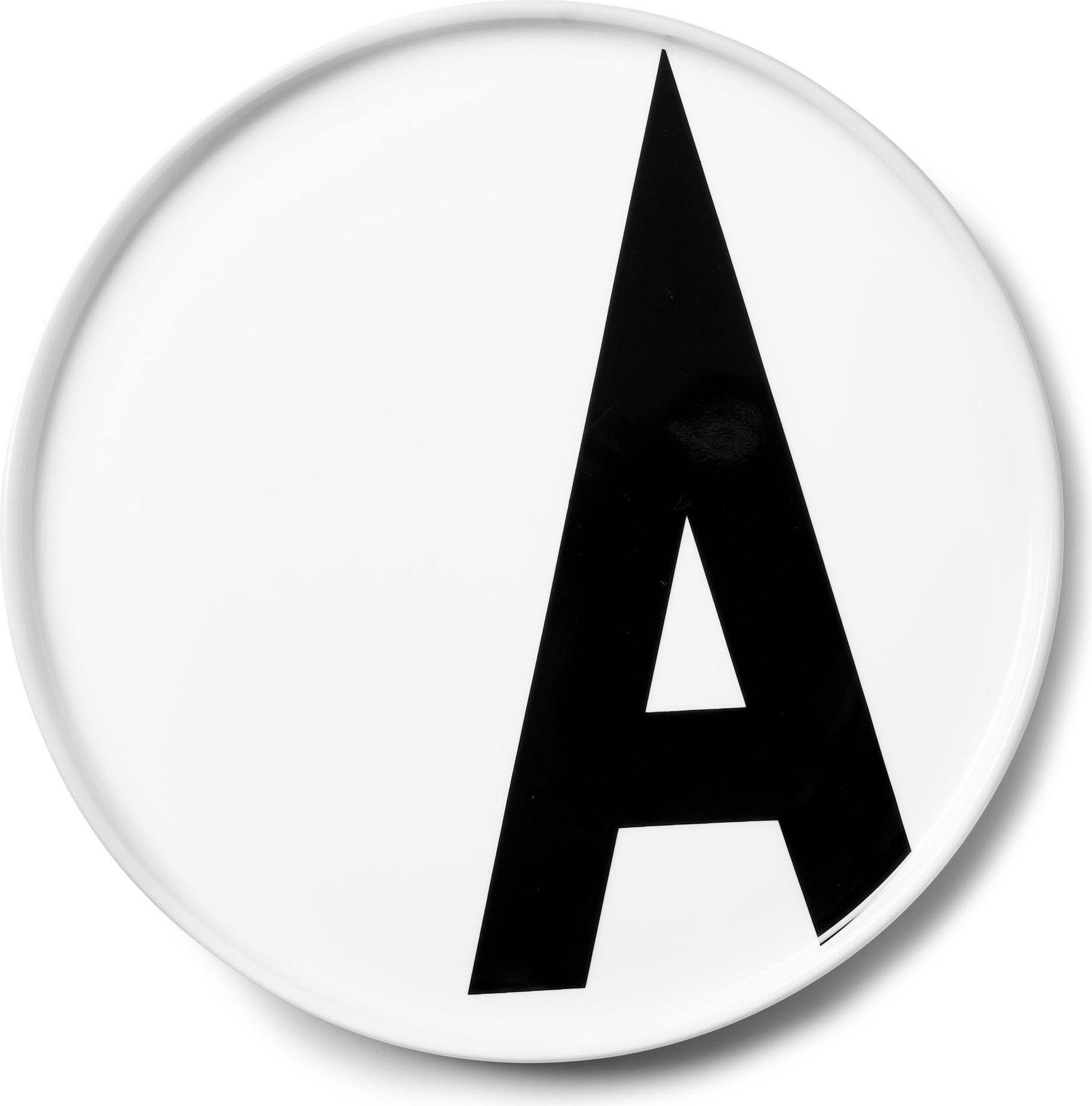 Talerz porcelanowy AJ litera A
