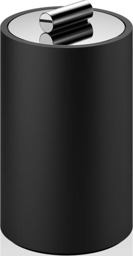 Pojemnik łazienkowy Stone M chrom-czarny z pokrywką