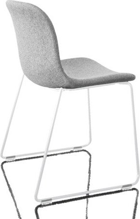 Krzesło Troy tapicerowane lakierowana rama biała jasnoszary melanż