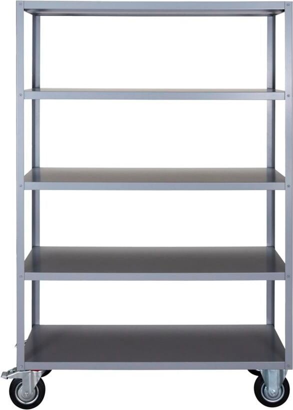 Regał Trolley 180 cm szary na kółkach