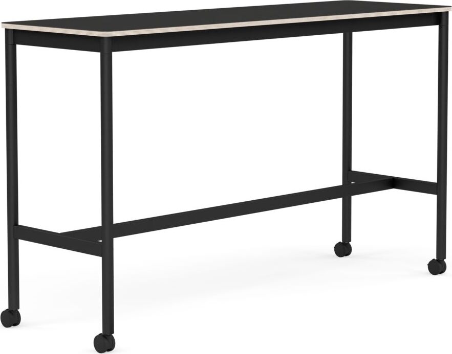 Stół na kółkach Base 50 x 160 x 95 cm czarny nanolaminat nogi czarne