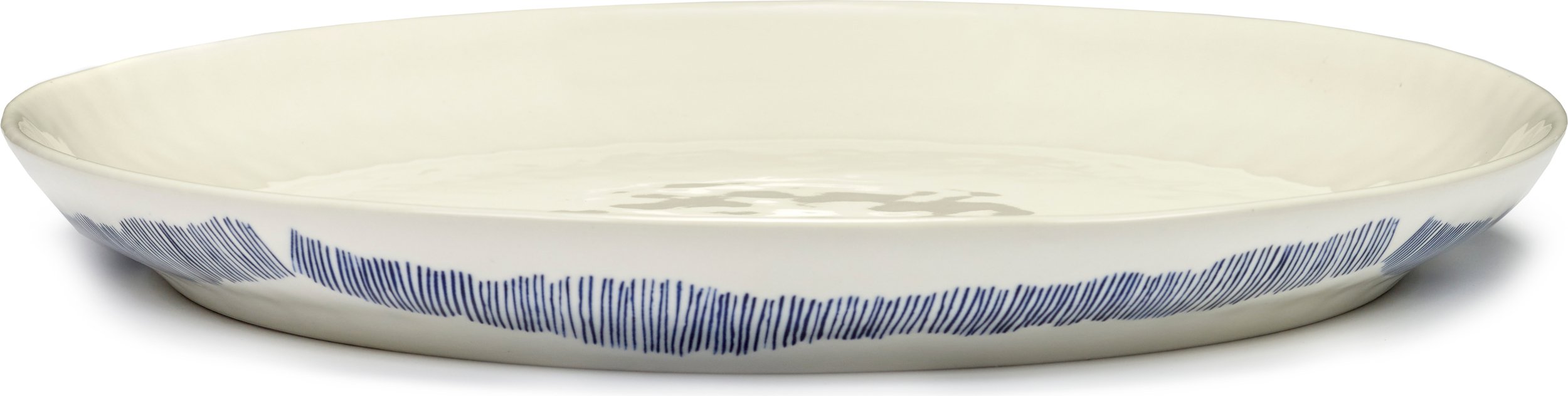 Talerz do serwowania Feast 35 cm biało-niebieski