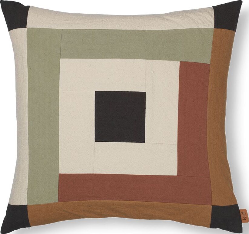 Poduszka dekoracyjna Border 50 x 50 cm zielono-beżowa