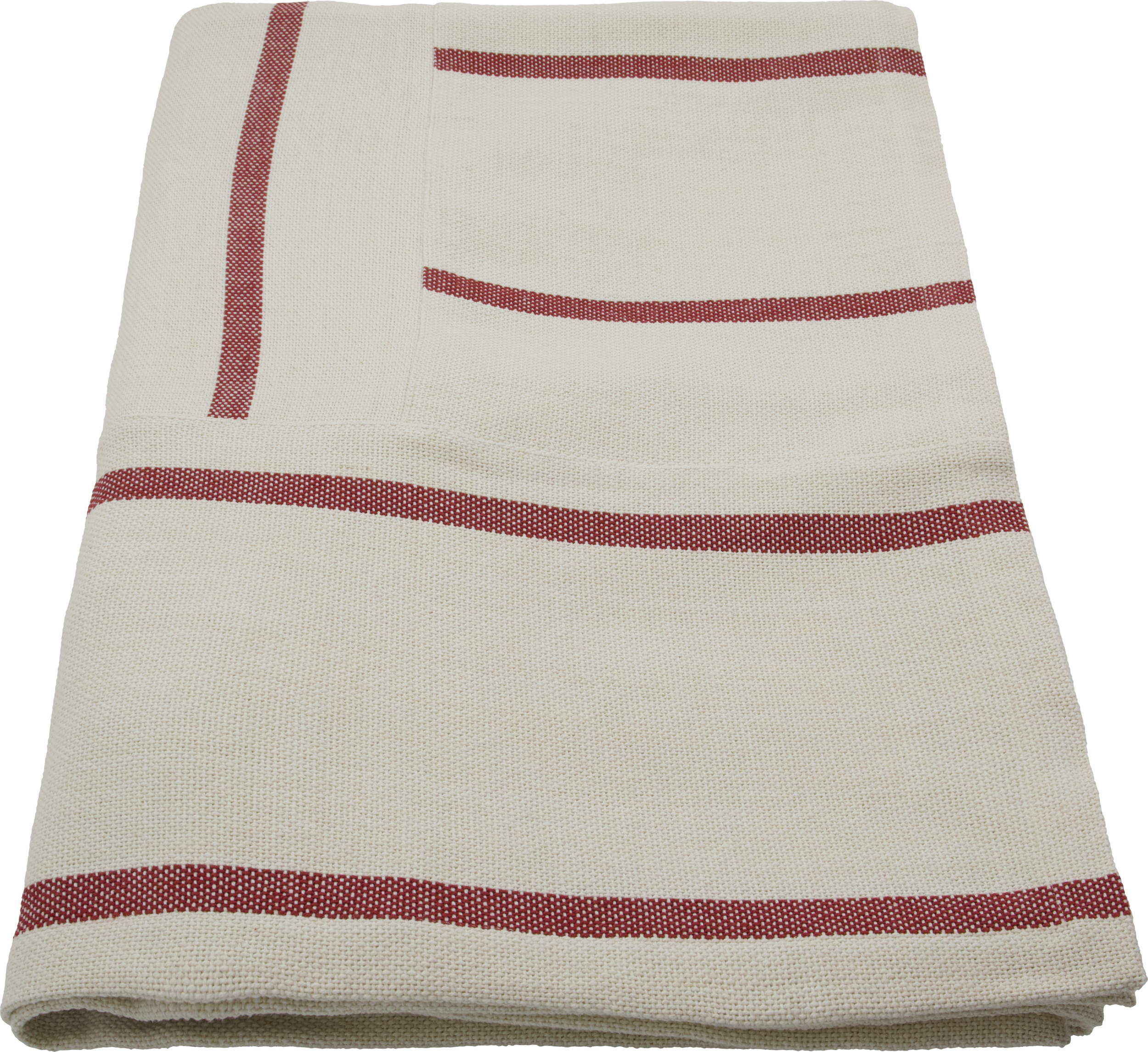 Narzuta HDNula w paski 250 x 250 cm kremowo-czerwona