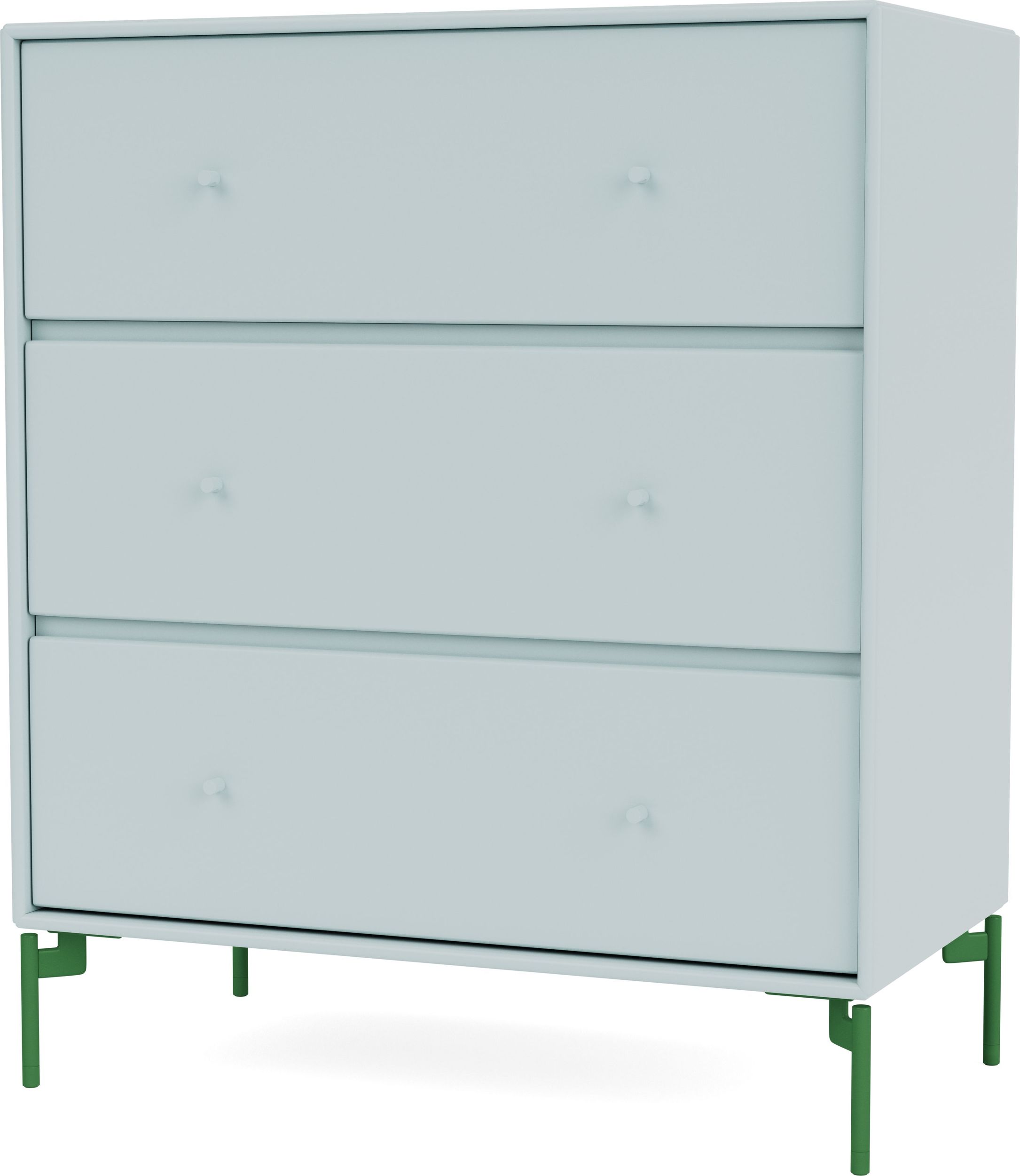 Komoda Carry jasnobłękitna na zielonych nogach